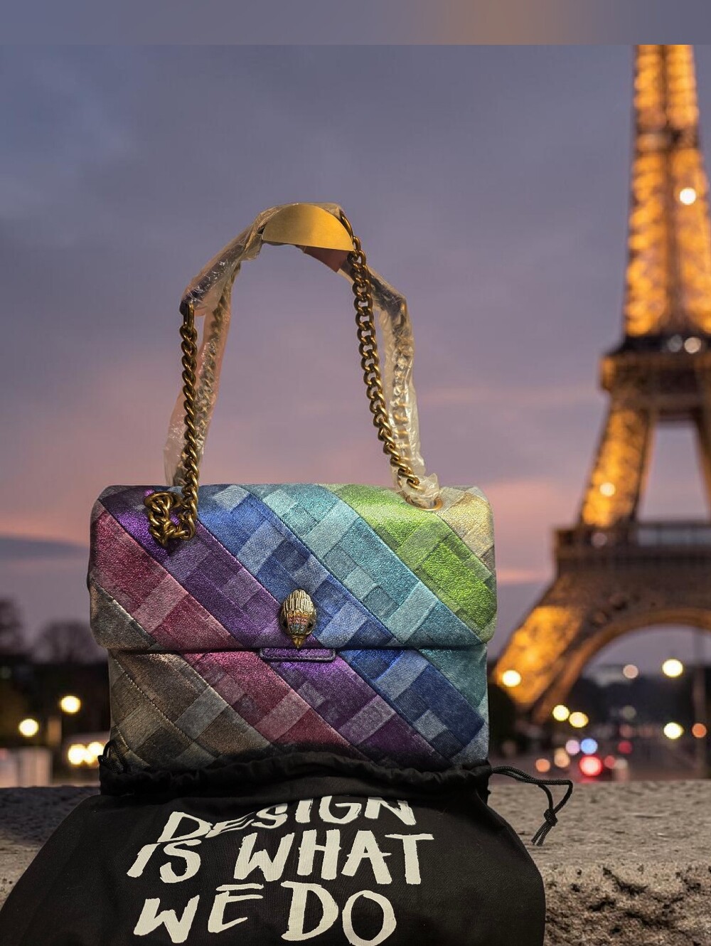Kurt Geiger London Large Kensington Rainbow Denim Shoulder Bag